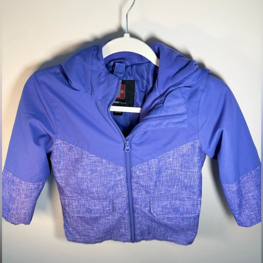 Swiss Tech Kids Waterproof Purple Girls Hooded Coat size 5T